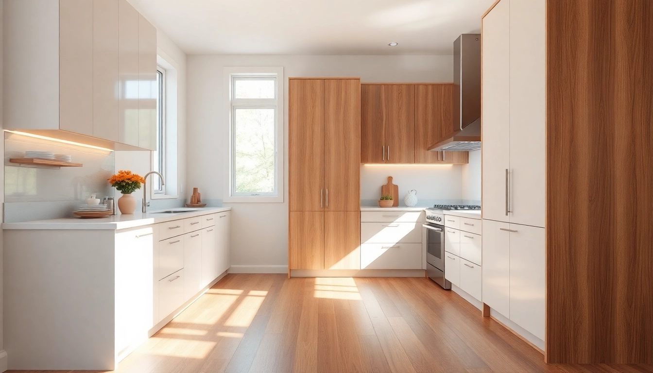 Remodeling experts transforming a contemporary kitchen with precision and style for lasting quality.