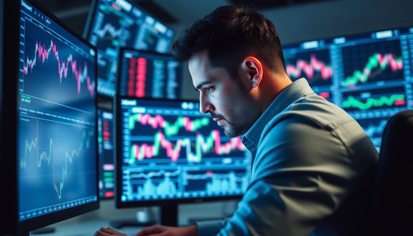 Online Stock Trading platform showing stock charts and trading tools for investors
