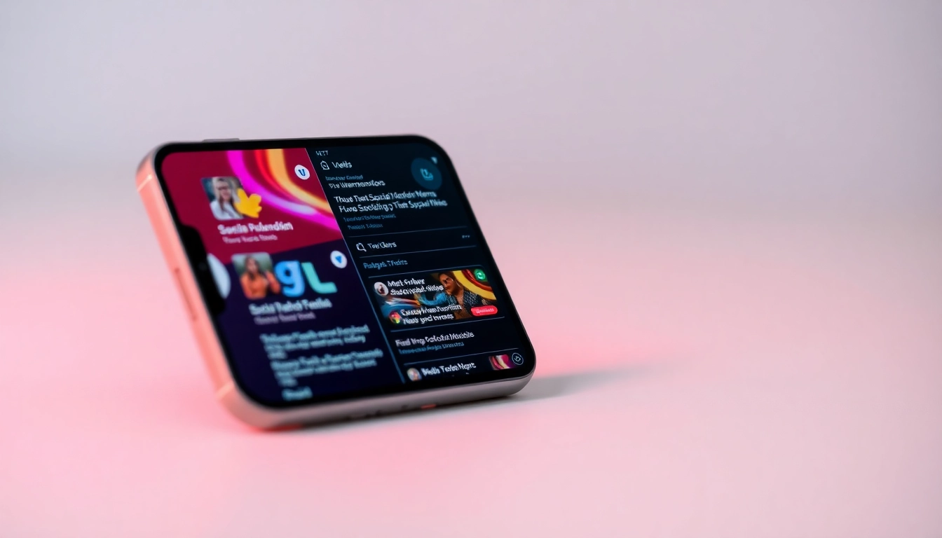 Person scrolling through the latest social network news on a smartphone with engaging visuals